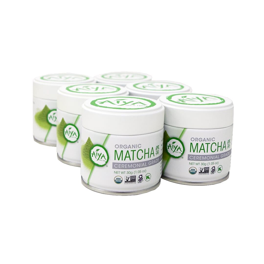 Aiya Organic Ceremonial Grade Matcha Powder - Premium Matcha Ceremonial Grade Vibrant Jade Green Color Mild Natural Sweetness