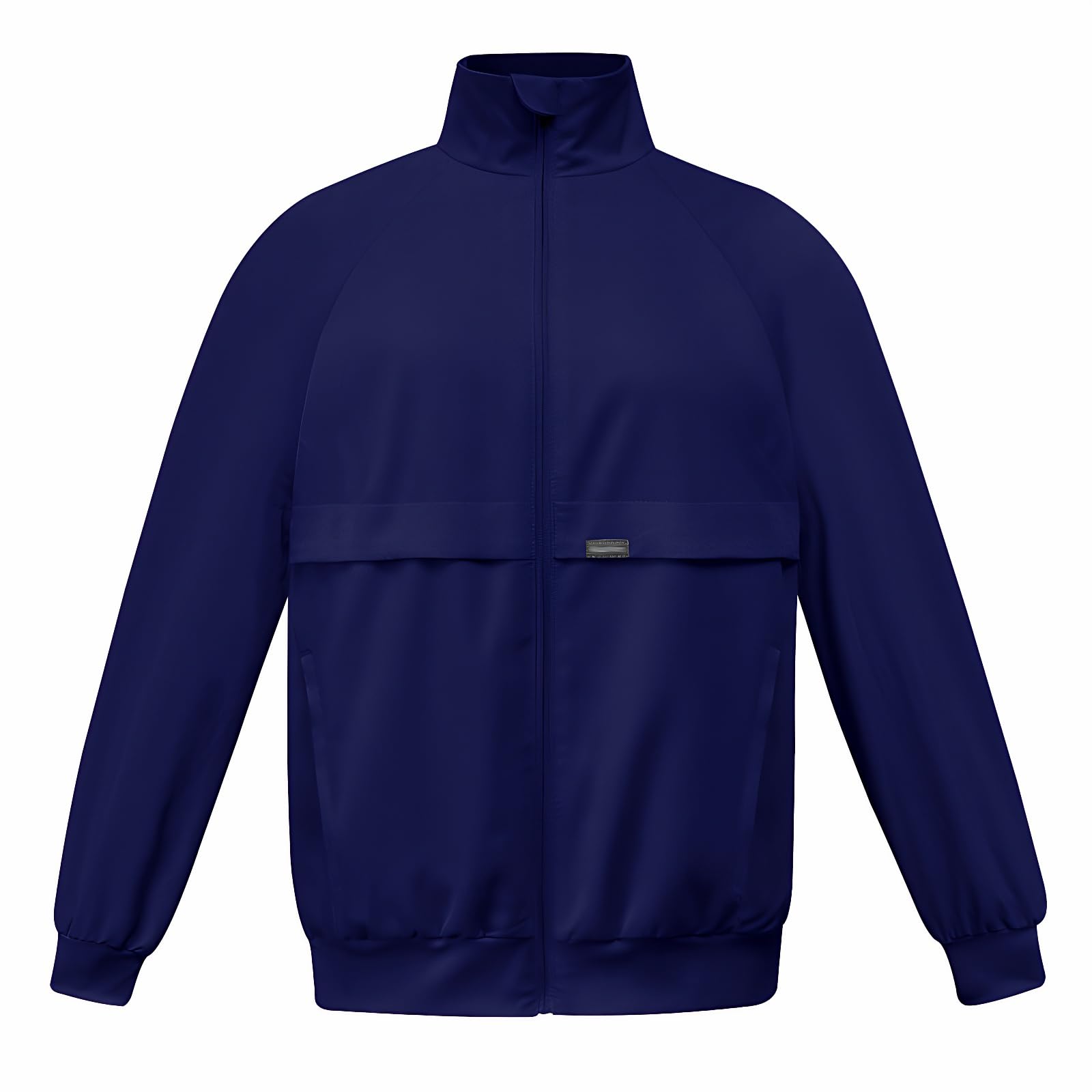 Medical Scrub Jacke Aufwärmjacke Stillmäntel Langärmeliger Stehkragen Frontreißverschluss Vier Taschen