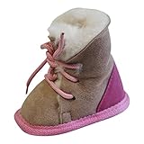  Hollert German Leather Fashion Baby Lammfellschuhe - BÄRCHEN Merino Fellschuhe Echtfell Größe EUR 22/23, Farbe Pink/Beige