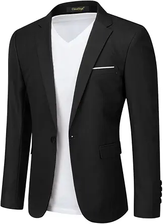 Cloudstyle Men's Suit Jacket One Button Slim Fit Sport Coat Business Blazer