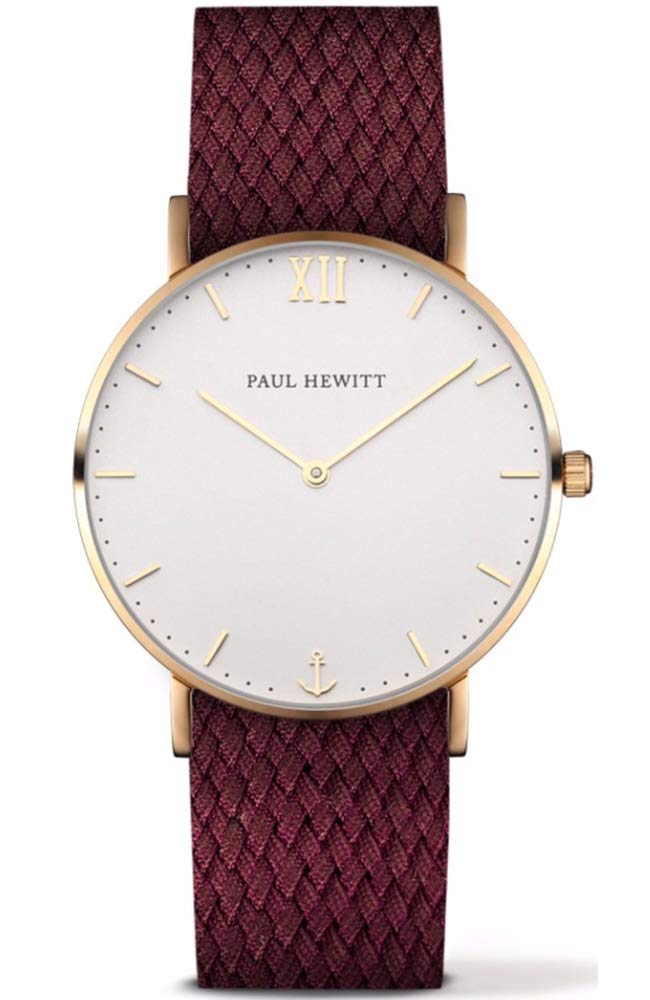 Paul Hewitt PH-SA-G-St-W-19S Montre à Quartz analogique Unisexe pour Adulte avec Bracelet en Nylon, Bracelet