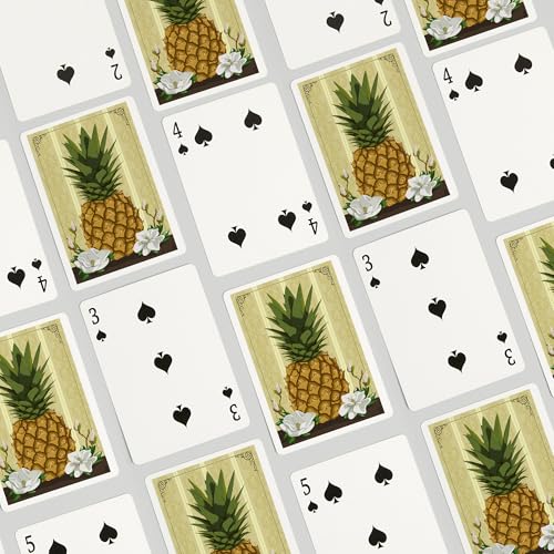 Baraja Colonial Pineapple con Magnolias 52 cartas póker miniatura 4