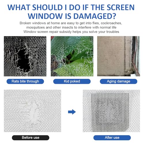 YZROHYI Reparaturband Fliegengitter Schwarz 5 cm X 10 m,Reparatur Klebeband Fliegengitter Flicken Selbstklebend,Glasfaser Reparaturband für Moskitonetz,Insektenschutz Reparaturset für Reparaturlöcher