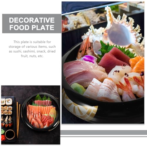 Bandeja redonda de plástico para sushi y sashimi miniatura 5