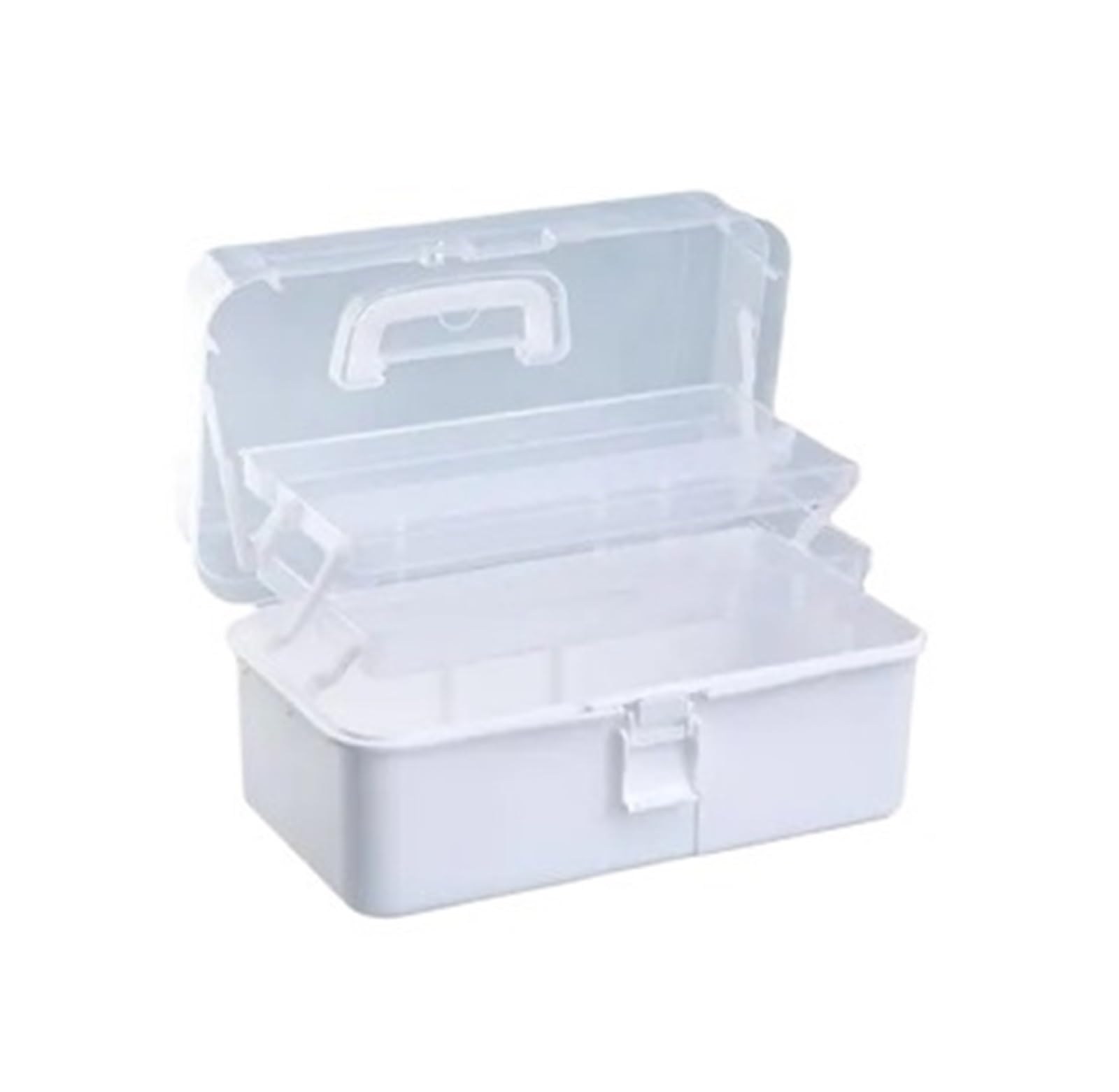 Three-Layer Plastic Craft Storage Box, Sewing, Folding Tool, Art Student Miscellaneous for Home(White)