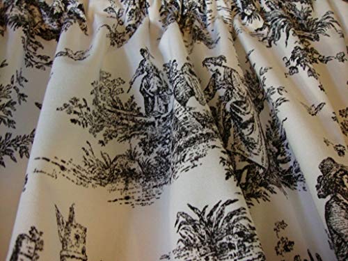 Generic Valance Black And White Toile Fabric Window Treatment Topper 53 Inch W X 14 Inch L thumb #3
