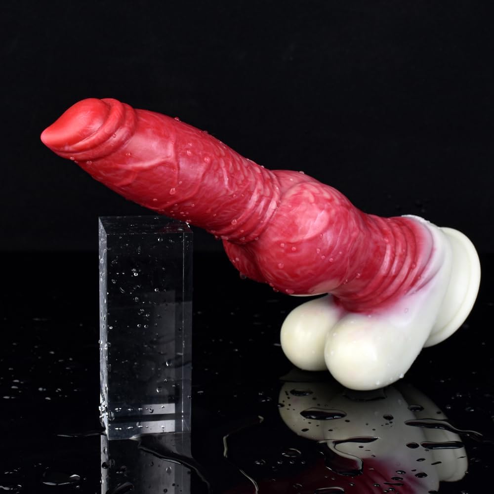 Silicone Realistic Dildo, Powerful Suction Cup Female Sex Toys Dog Animal Dildo Suitable for Adult Lesbian ouples and Male Anal Sex