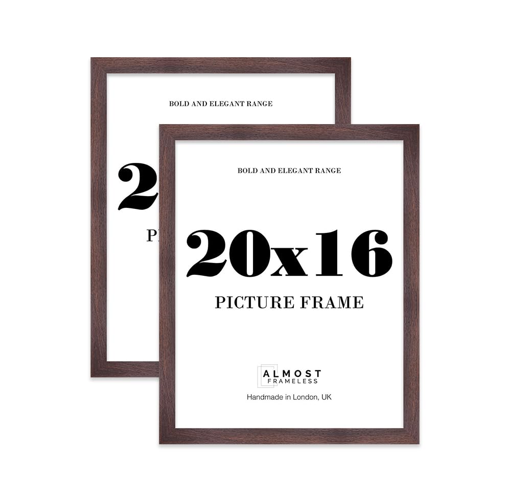 20x16 Picture Frame, Display 20x16 Pictures (40.6 x 50.8cm) Picture Frame for wall Display - Walnut - 2 Pack — image 1