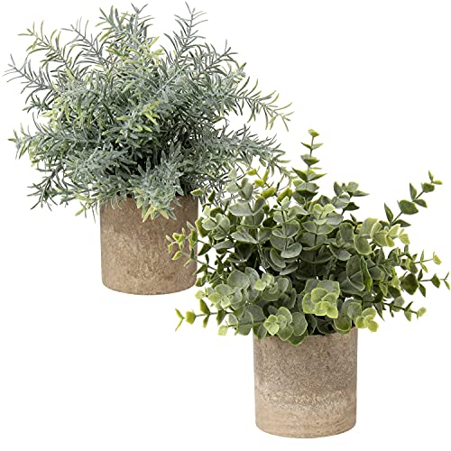 Briful Artificial Potted Plants Set of 2 Small Faux Plant...