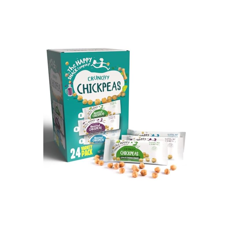 The Happy Snack Company Roasted Chickpeas Variety Pack 24 x 25g (Sea Salt & Balsamic Vinegar, Lime & Cracked Pepper, Lightly Salted). 5g Protein,110 Cals. Gluten, Nut & Dairy Free, Non-GMO, Vegan. - Image 3