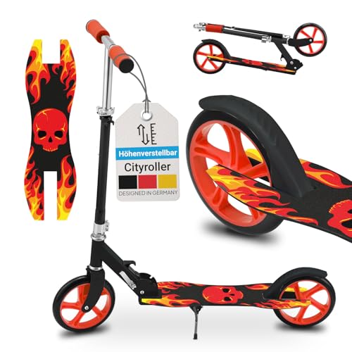ArtSport Scooter Cityroller Fire Big Wheel 205 mm Räder klappbar & höhenverstellbar - Kinder-Roller ab 3 Jahre - Tretroller bis 100 kg - schwarz/rot ArtSport Scooter Cityroller Fire Big Wheel 205 mm Räder klappbar & höhenverstellbar - Kinder-Roller ab 3 Jahre - Tretroller bis 100 kg - schwarz/rot
