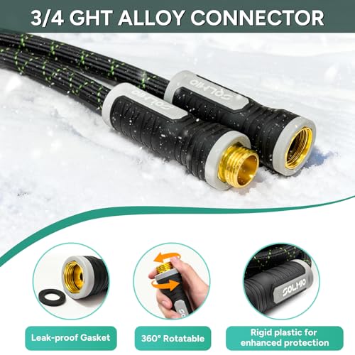 Image of Lightweight Garden Hose,50ft Non Expandable Water Hose with Nozzle