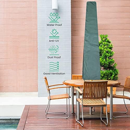 Flatro Parasol Covers Heavy Duty for Garden and Outdoor - Rip Proof, UV Protection and Weather Proof - Parasol Covers Waterproof with Zipper - Green