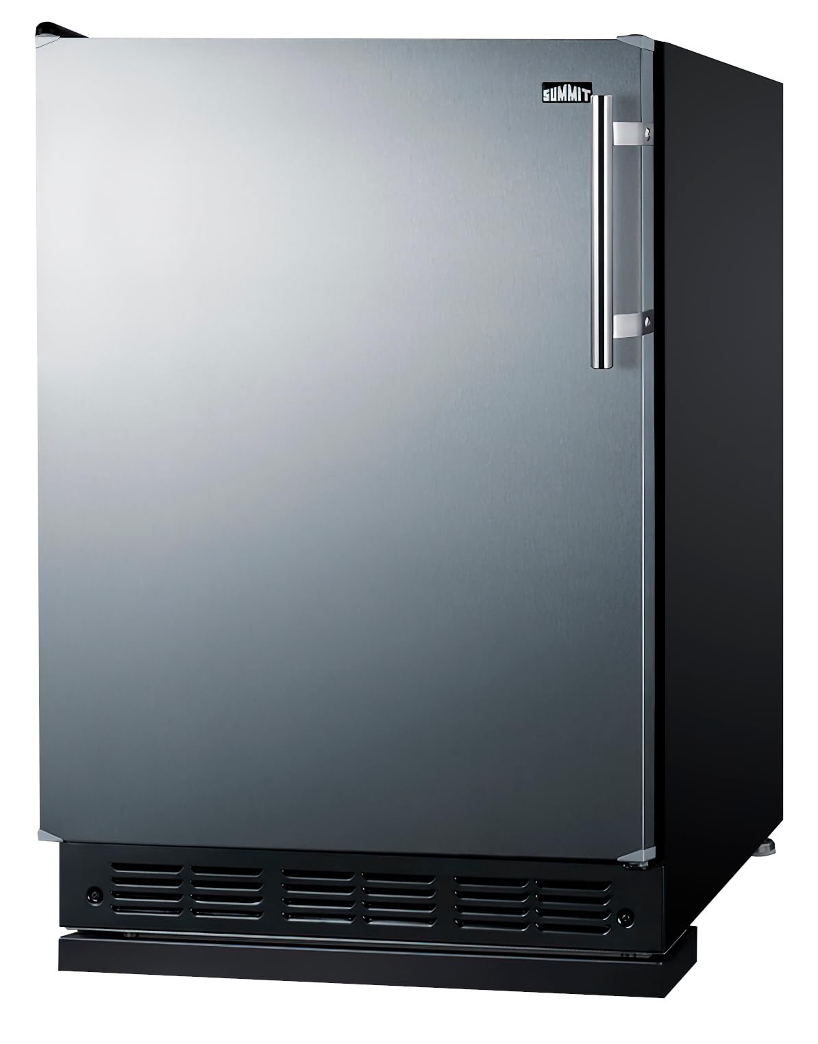 Summit Ff6bk2ssrslhd 24” Wide Adjustable Under Counter Refrigerator 5.5 Cu.Ft. Made In Europe With Automatic Defrost Operation, Reversible Stainless-Steel Door, Deluxe Black Interior (Left Hand Door) on Fridge.com - View 5