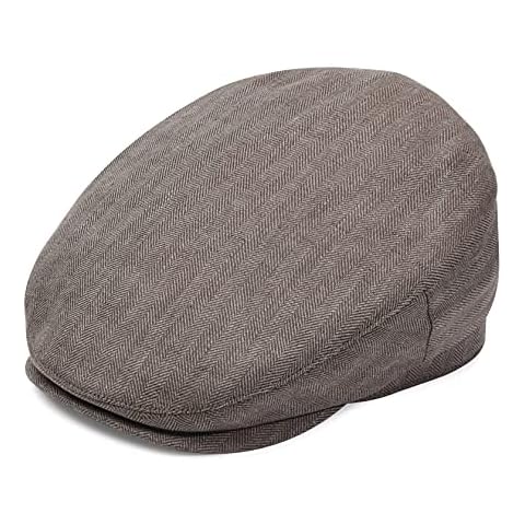 Newsboy Cap for Men, Flat Cap, Ivy Hat, Mens Caps, Gatsby Hat 100% Linen Newsboy (Gray, Medium) Cover