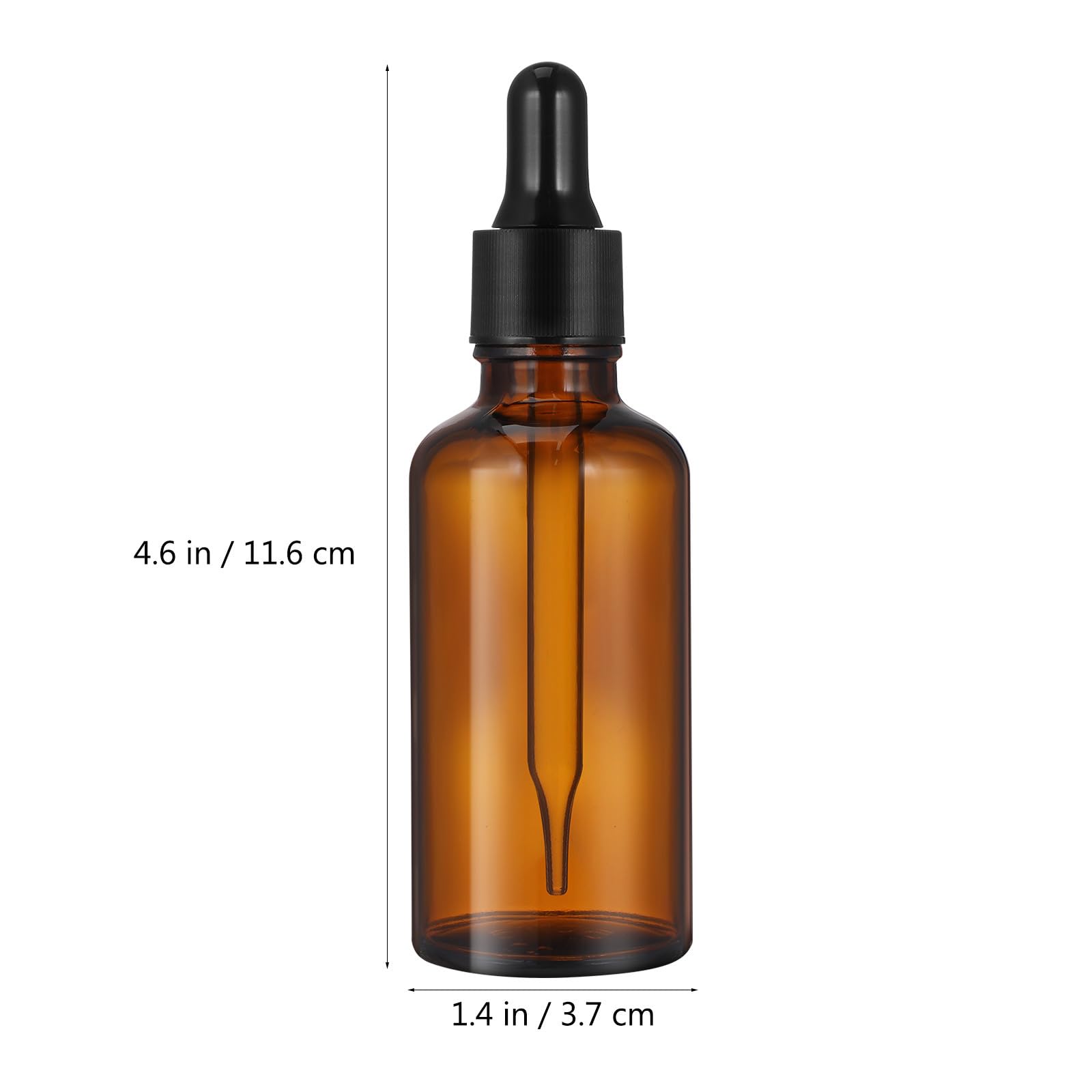 Lurrose 12 flaconi contagocce in vetro ambrato da 50 ml, vuoti, ricaricabili, per aromaterapia, cosmetici, vasetti con tappi neri, ideali per profumi, cosmetici e laboratori (marrone)