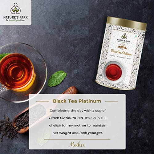 Image of Nature's Park Black Tea Platinum Indian CTC Loose Tea Leaves Chai Patti Regular Drink Strong & Refreshing USDA Certified Can (125gm)