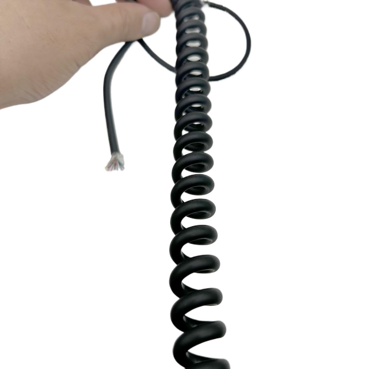 6-żyłowy, zwinięty, kręcony elastyczny kabel sieciowy o mocy rozciągania 1,25 m | Wielożyłowy kabel sprężynowy spiralny 14-24AWG 2,5M z drutem prostym, zwijanym(22AWG)