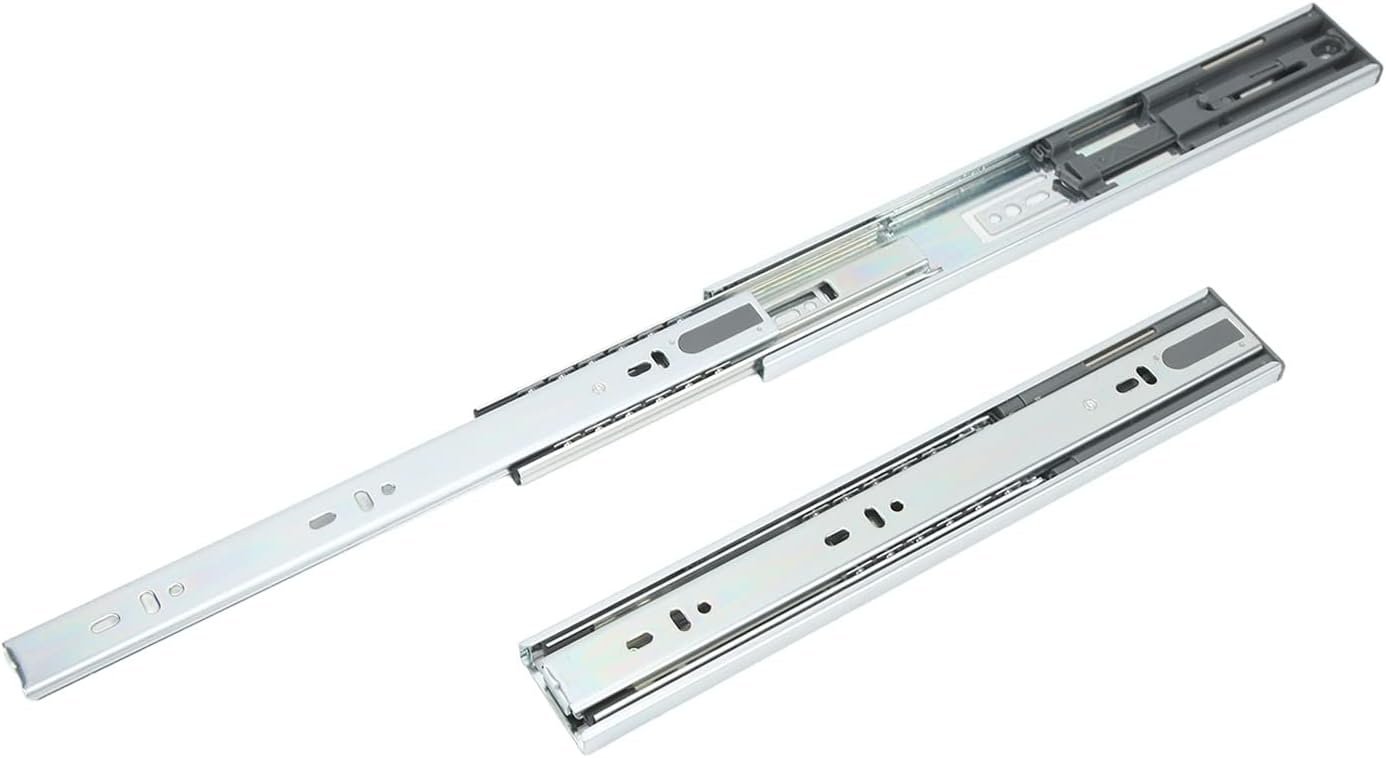 2 Pcs Drawer Slides 12in Ball Bearing Cabinet Rails, 30KG Load Capacity Telescoping Side Mount Slides for RVs Yachts Home Use with Concealed Release Button