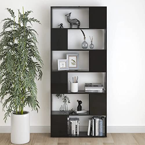 VidaXL Libreria/Divisorio Nero Lucido 80x24x186 cm...