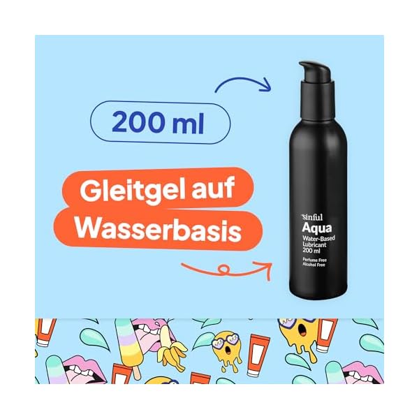 Sinful 200 ml Gleitgel Analverkehr Gel auf Wasserbasis - Wasserbasiertes Gleitgel Gel für Sex - Anal Gleitgel Perfekt für Analverkehr Ohne Schmerzen - Gleitmittel Geeignet für Sexspielzeug – Bild 6