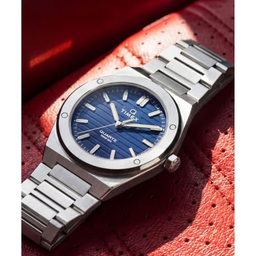 Image of TIMEX Q Marbella Round 41mm Blue Dial Analog Men Watch - TW2Y81400IK