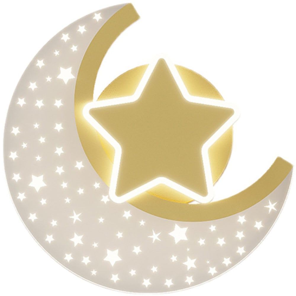 Lampa ścienna LED 12 W, księżyc, gwiazda, do pokoju dziecięcego, do pokoju dziecięcego
