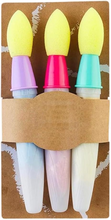 3X Sidewalk Chalk Paint Brushes Set DIY Craft Drawing Chalk Painting Brushes Purple Red Blue