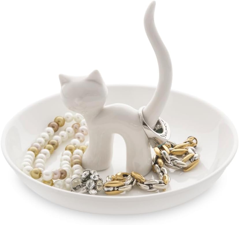Balvi Gatto XL Cat-Shaped Ring Holder, White