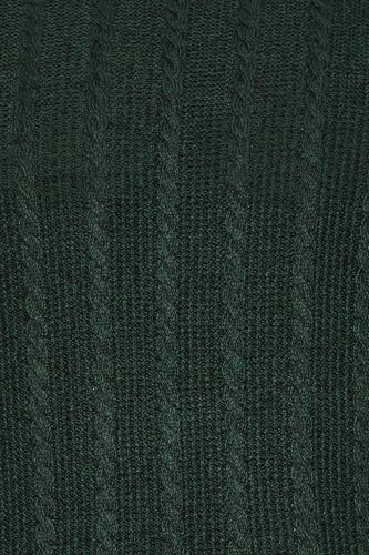 Big & Tall Men's Crew Neck Cable Knit Sweater Pullover Green3