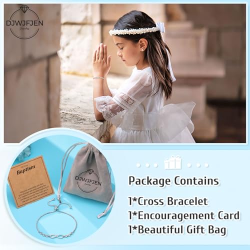 Image of Infinity Cross Charm Bracelet Christian Easter Confirmation Baptism Graduation Gifts for Women Girls