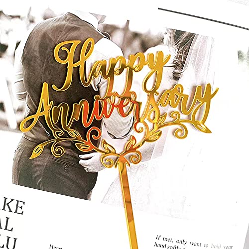 Set Of 3 Pcs Happy- Anniversary Cake Topper Acrylic Wedding Anniversary Cake Topper Supplies Decorations 10Th 30Th 50Th Anniversary Birthday Party Cake Decorations #TOP3