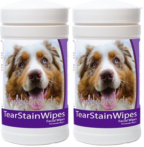 Image of Healthy Breeds Australian Shepherd Tear Stain Wipes 70 Count (Pack of 2)
