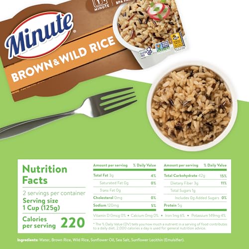 Image of Minute Ready-to-Serve Brown & Wild Rice Cups, Instant Rice, (8)-Count Pack