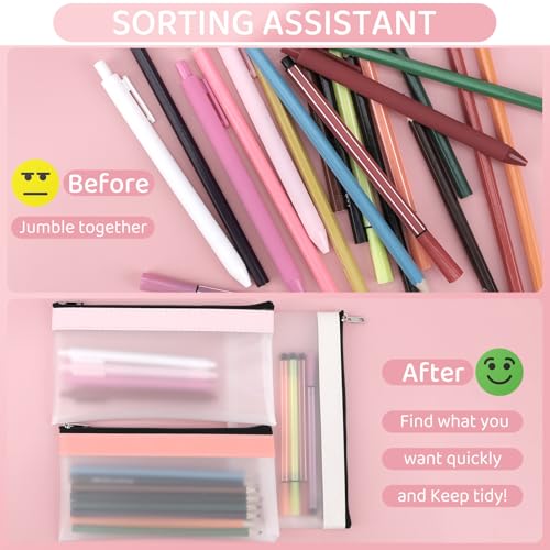 Image of 4PCS Clear Pencil Pouch, Pencil Case,Pen Holder with Zipper for Kids, Clear Travel Pouch, Pencil Pouch for Office School Supplies