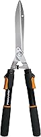 Fiskars Power-Lever Extendable Hedge Shears 25-33" Handles Serrated Steel Blades Precision Pruning Tool Orange/Black