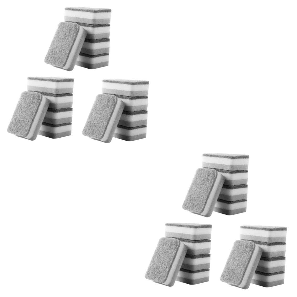 KOCKSHION 2sets Dishwashing Sponge Set Scouring Pads Reusable Dish Wash Scrub Pads for Dishes Faucets Sink 15pcs*2