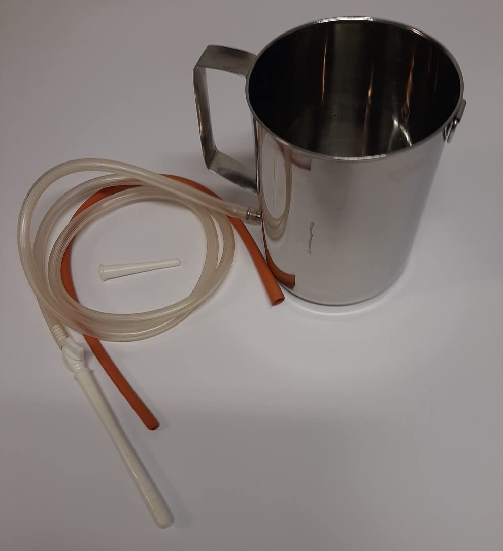 Enteroclisma Clistere Cestello Acciao Inox 2 Litri Enema Kit