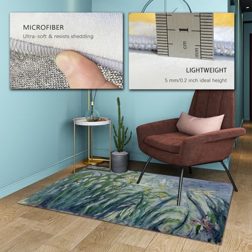 Tapis Claude Monet animaux acceptés grand format mince lavable - 6