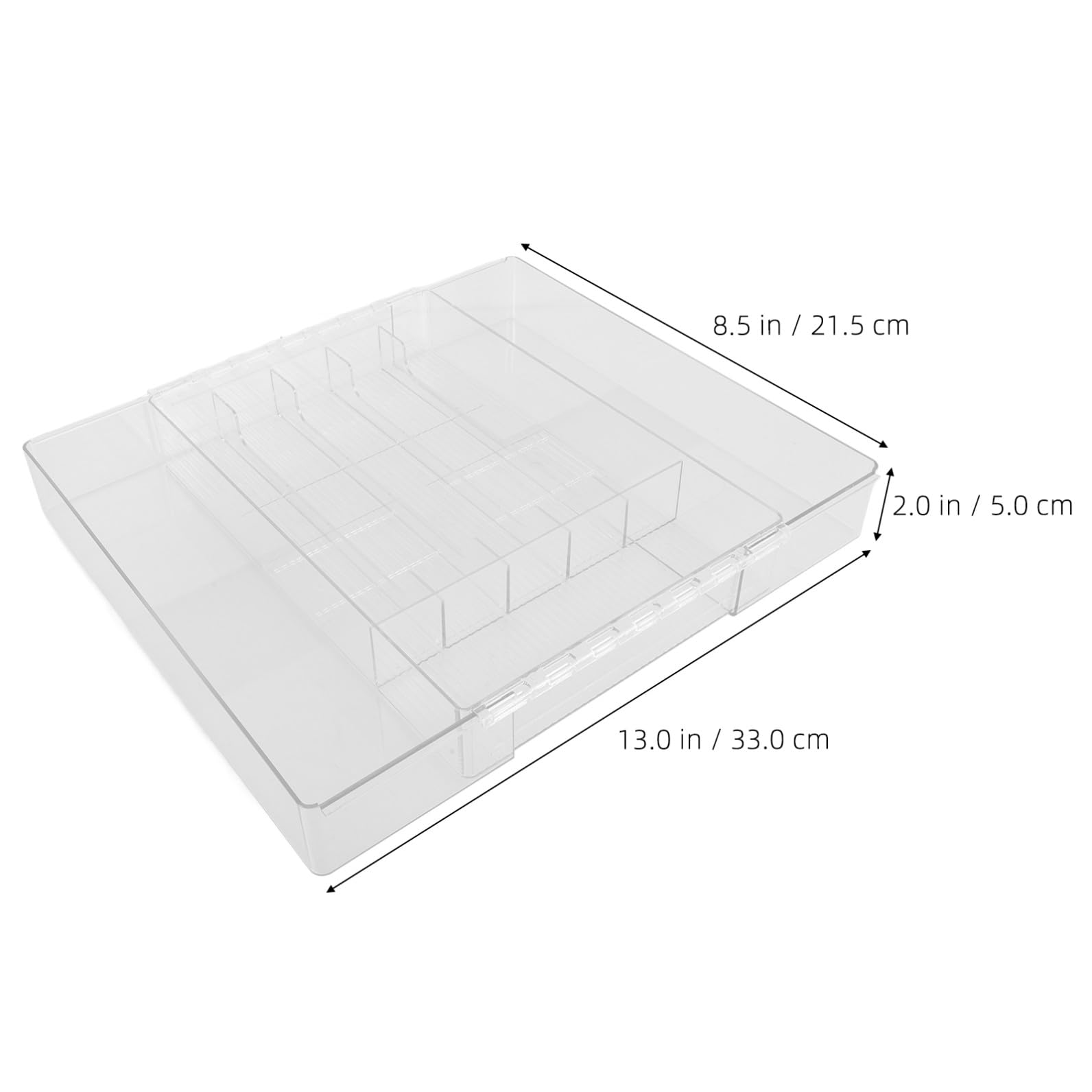 Acryl Erweiterbarer Besteckkasten mit Fächern für Küchenschubladen
