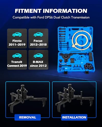 Image of Orion Motor Tech Dual Clutch Transmission Remover Installer Tool Kit, Compatible with Ford DPS6 DCT, 30pc Heavy Dual Clutch Transmission Reinstall Reset Tool, All in One Clutch Tool Kit