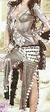 Generic Egyptian sexy belly dance costume, one size handmade embroidered dress (Black & silver) 0 Samah307