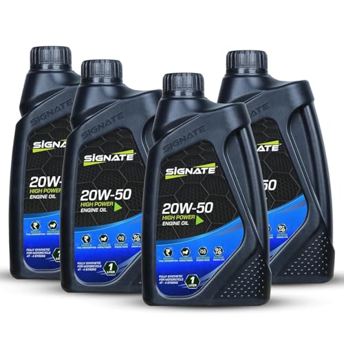 Image of Signate 20W50 Street Race Bike Engine Oil 1L, High Performance Engine Oil for Motor Cycle, Maximum Gear Protection & Efficient Performance Bike Oil (Pack of 4)
