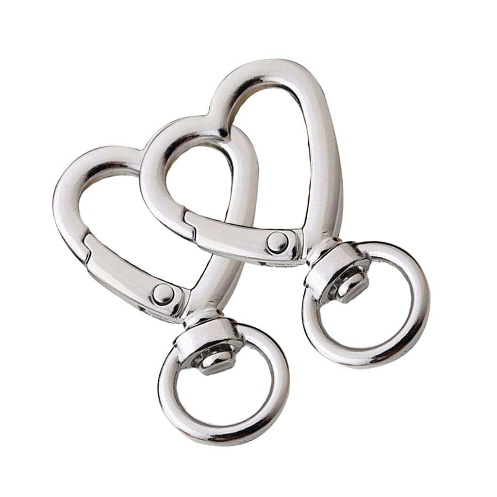 Maxtonser 2pcs Bag Accessories Handbags Clasps Handle Heart Shape Lobster Metal Clasp Clips Hooks for Rings Keychains