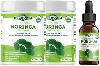 PURA VIDA MORINGA Powder 8 oz. (Pack of 2) Leaf Extract Drops (2fl oz)