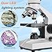 Poothoh Powerful Biological Microscope for School Labs Homeschooling 40x-2000x Magnification Coaxial Coarse and Fine Adjustment, Cell Phone Adapter, LED Illumination, for Children Students Adults