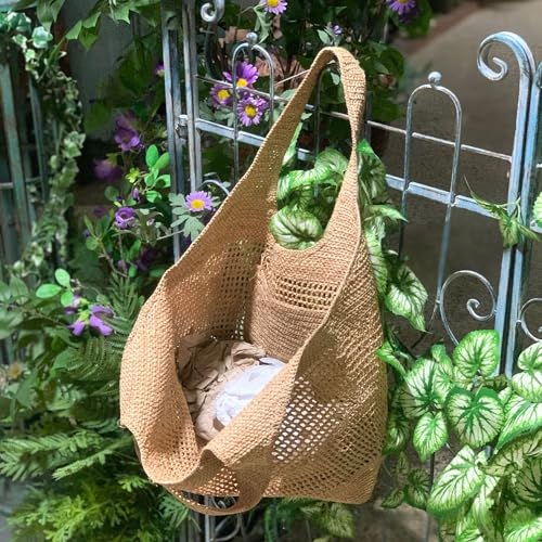 Raffia Straw Woven Tote Bag - Versatile Shoulder & Crossbody Handbag for Beach & Vacation4