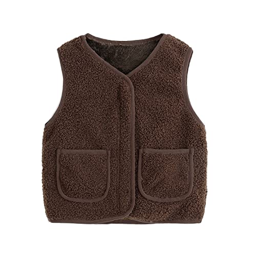 Fellweste Kinder, Teddy Fleece Weste Kinder Winter Armellos Fellweste -...
