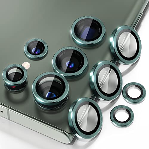 Image of Choiche for Samsung Galaxy S23 Ultra Camera Lens Protector, Scratch-Resistant Tempered Glass with Alloy Edge Camera Cover Screen Protector Decoration Accessories for S23 Ultra 5G 2023 - Green