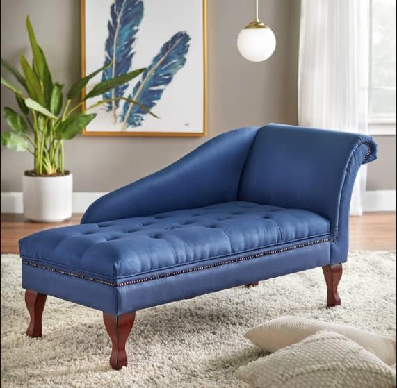 Image of Velvet Luxury Box Storage Couch 140 x 63 x 71 cm (Blue)